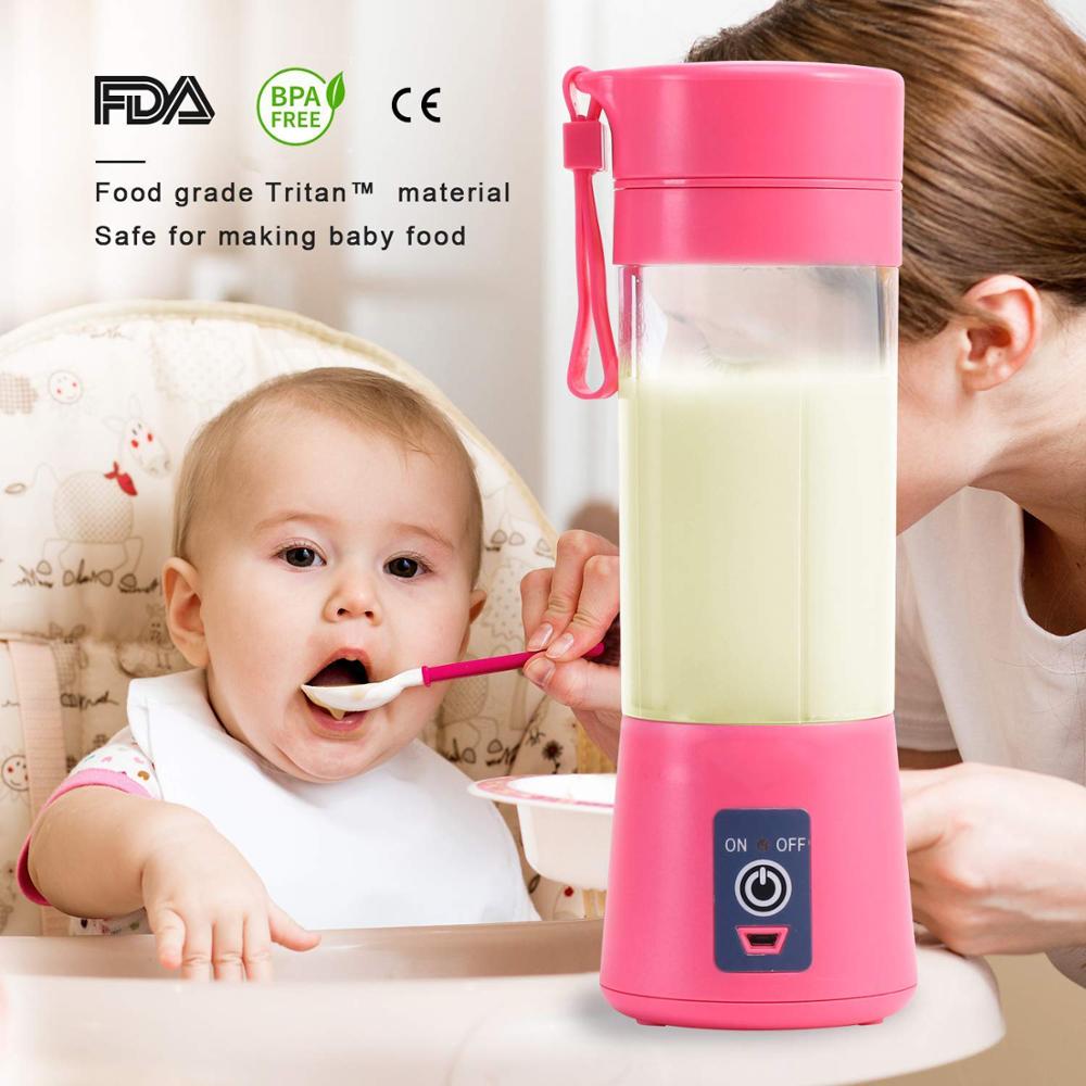 Buy 380ml Portable Juicer Electric USB Rechargeable Smoothie Blender  Machine Mixer Mini Juice Cup Maker fast Blenders food processor by Just  Green Tech on Dot & Bo